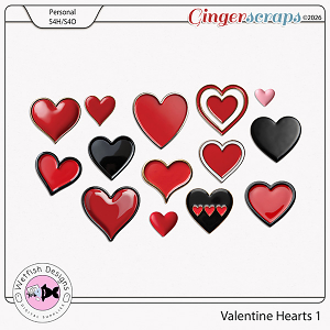 Valentine Hearts 1 by Wetfish Designs  