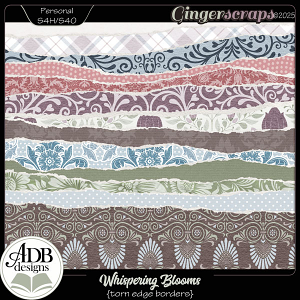 Whispering Blooms Torn Edge Borders by ADB Designs