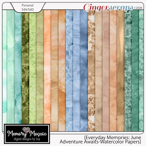 Everyday Memories: June - Adventure Awaits Watercolor Papers by Memory Mosaic