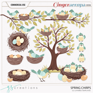 Spring Chirps Layered Templates (CU) by GS Creations