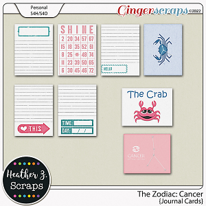 The Zodiac: Cancer JOURNAL CARDS by Heather Z Scraps