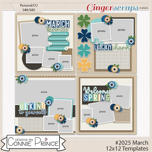 #2025 March -  12x12 Templates (CU Ok) by Connie Prince