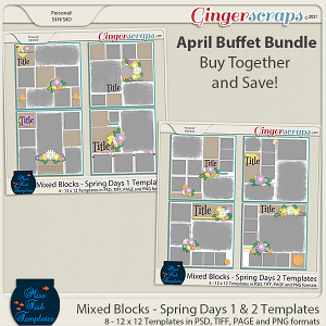 Mixed Blocks - Spring Days 1 & 2 Template Bundle by Miss Fish