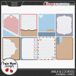 Milk and Cookies - JOURNAL CARDS by Twin Mom Scraps