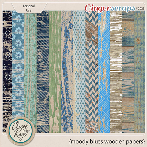 Moody Blues Wooden Papers by Chere Kaye Designs