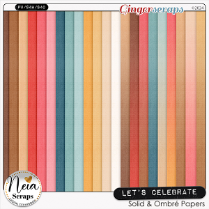 Let's Celebrate - Solid & Ombre Papers - by Neia Scraps