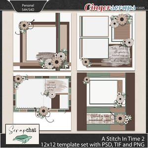A Stitch In Time 2 Template Set by ScrapChat Designs