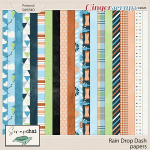 Rain Drop Dash Papers by ScrapChat Designs