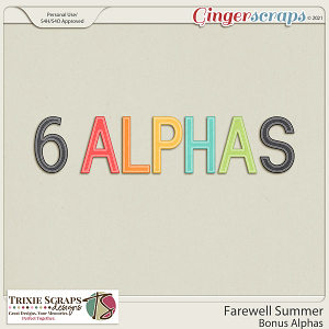 Farewell Summer Bonus Alphas by Trixie Scraps Designs
