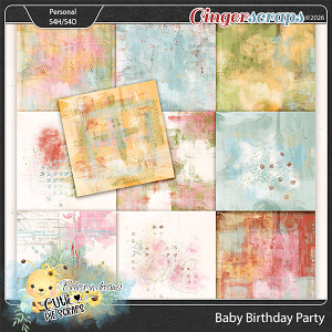 Baby Birthday Party Painted Papers