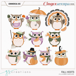 Fall Hoots Layered Templates (CU) by GS Creations