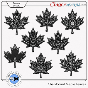 Chalkboard Maple Leaves by Wetfish Designs Chalkboard Maple Leaves by Wetfish Designs