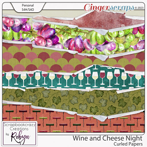 Wine and Cheese Curled Papers by Scrapbookcrazy Creations