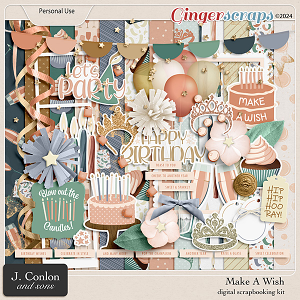 Make A Wish Digital Scrapbooking Kit by J. Conlon and Sons