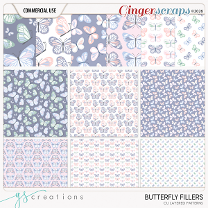 Butterfly Filler Patterns (CU) by GS Creations