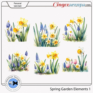 Spring Garden Elements 1 by Wetfish Designs  