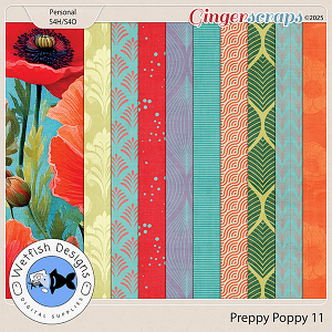Preppy Poppy 11 Paper Pack by Wetfish Designs 