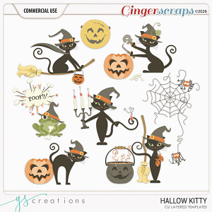 Hallow Kitty Layered Templates (CU) by GS Creations