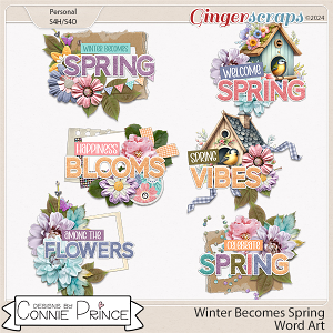 Winter Becomes Spring - Word Art Pack by Connie Prince