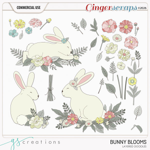 Bunny Blooms Layered Doodles (CU) by GS Creations