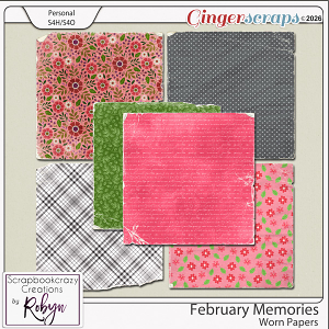February Memories Worn Papers by Scrapbookcrazy Creations
