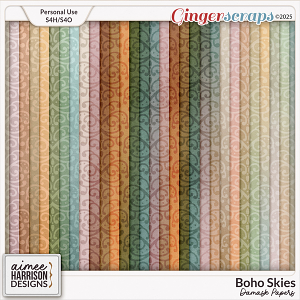 Boho Skies Damask Papers by Aimee Harrison