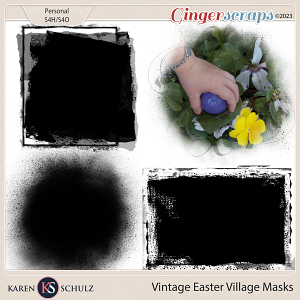 Vintage Easter Village Masks by Karen Schulz