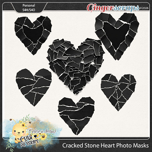 Cracked Stone Heart Photo Masks