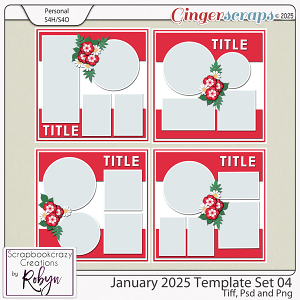 January 2025 Template Set 04 by Scrapbookcrazy Creations