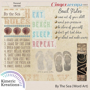 By the Sea Word Art by Kimeric Kreations