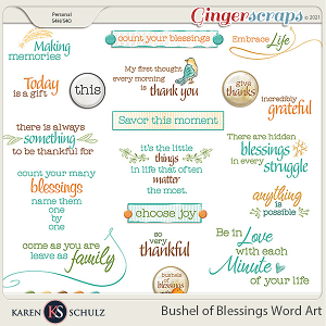 Bushel of Blessings Word Art by Karen Schulz and Linda Cumberland