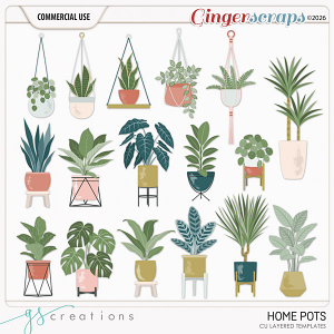 Home Pots Layered Templates (CU) by GS Creations