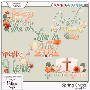Spring Chicks Word Art by Scrapbookcrazy Creations