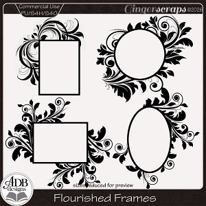 Flourished Frames by ADB Designs - CU/PU Flourished Frames by ADB Designs - CU/PU