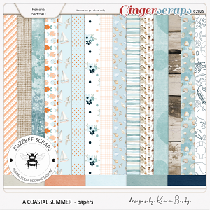 Buzzbee Scraps: A Coastal Summer Paper Pack
