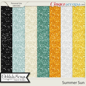 Summer Sun 12x12 Glitter Papers