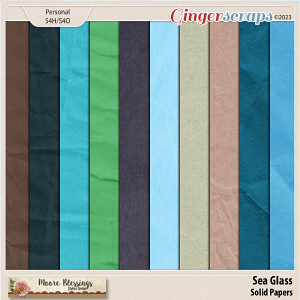 Sea Glass Solid Paper Pack by Moore Blessings Digital Design