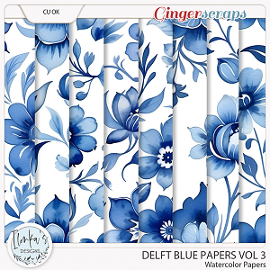 CU Watercolor Delft Blue Papers Vol 3 by Ilonka's Designs 