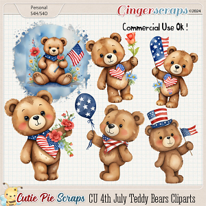 CU 4th July Teddy Bears Cliparts CU 4th July Teddy Bears Cliparts