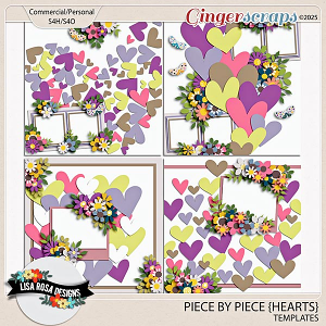 Piece by Piece {Hearts} Templates by Lisa Rosa Designs