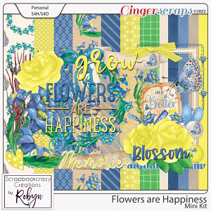 Flowers are Happiness Mini Kit by Scrapbookcrazy Creations