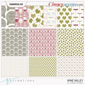 Wine Valley Layered Patterns (CU) by GS Creations