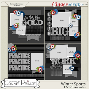 Winter Sports - 12x12 Temps (CU Ok) by Connie Prince