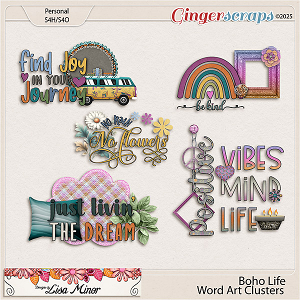 Boho Life Word Art Clusters from Designs by Lisa Minor