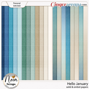 Hello January - Solid & Ombré Papers - by Neia Scraps