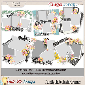 Clusters Photo Frames For Family -PSD-TIF