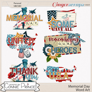 Memorial Day - Word Art Pack by Connie Prince