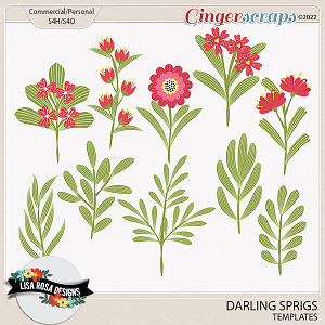 Darling Sprigs - CU/PU Templates by Lisa Rosa Designs