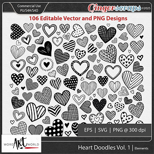 Heart Doodles Vol 1 CU Elements Heart Doodles Vol 1 CU Elements