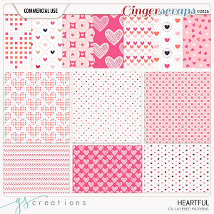 Heartful Layered Patterns (CU) by GS Creations